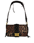 Leopard Print Flap Fringe Bag, front view